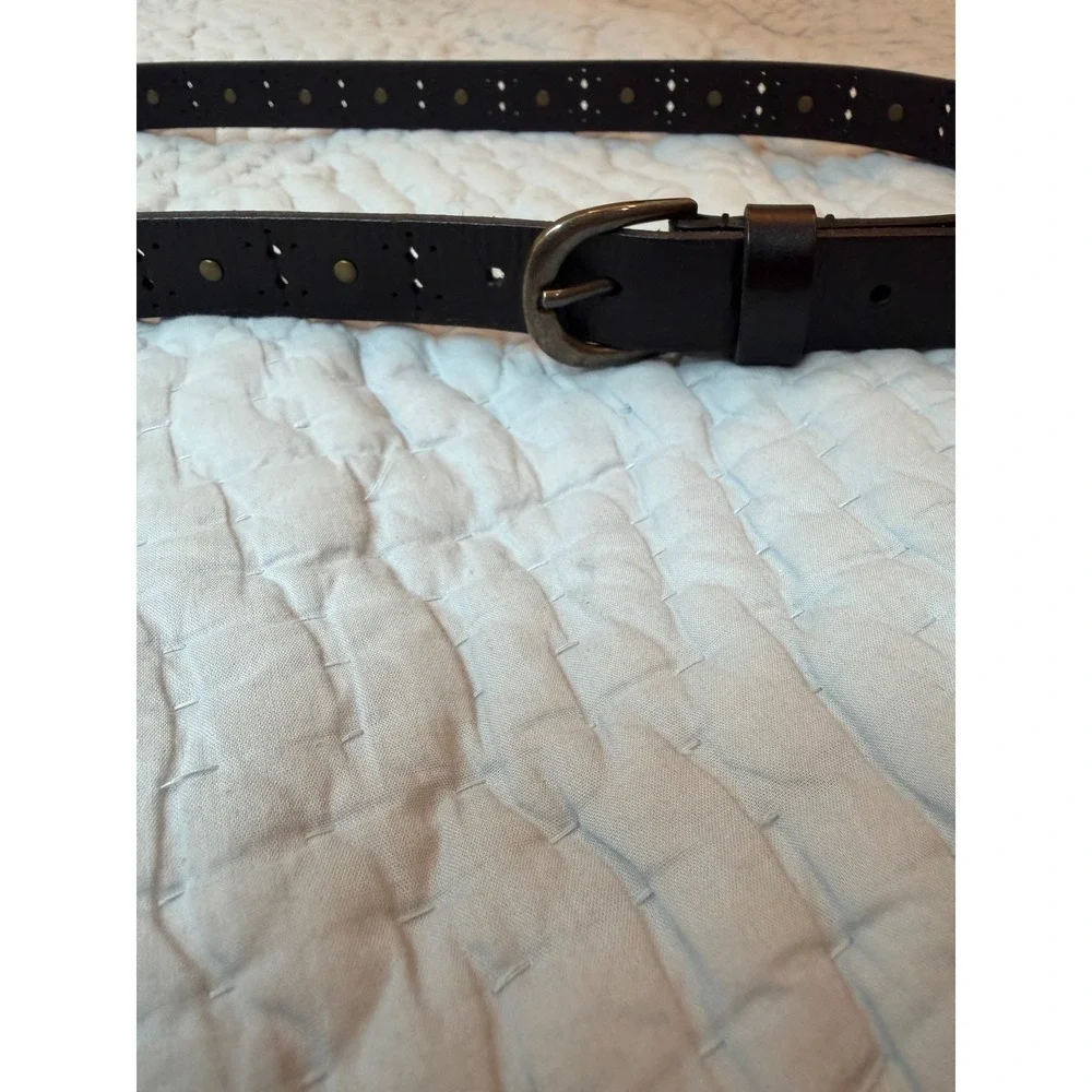 Genuine Leather Large Frye Women's Beaded Perf Leather Belt